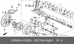Тормозной суппорт 43210SM4G04 HONDA