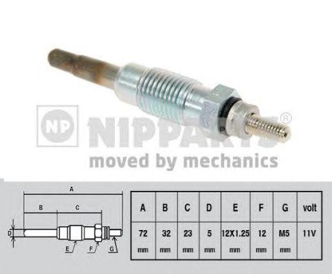 Свеча накаливания J5710400 H B JAKOPARTS NIPPARTS