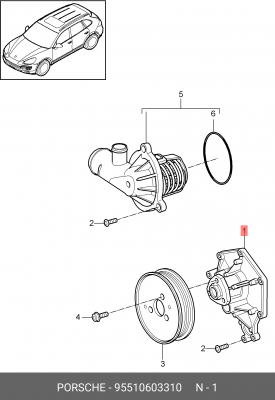 Водяной насос 955 106 033 10 PORSCHE
