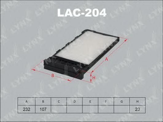 Фильтр салона LAC-204 LYNXAUTO
