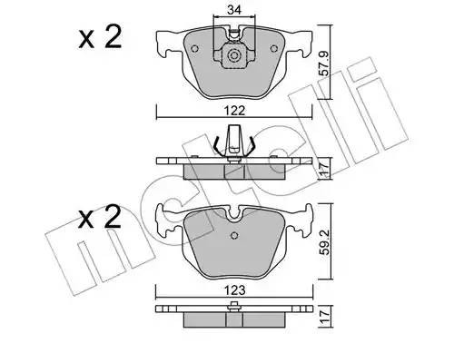 Комплект тормозных колодок, диско 22-0561-0 METELLI