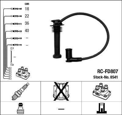 Ккомплект проводов зажигания RCFD807 NGK NTK