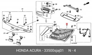 Фонарь задний 33500SJAJ01 HONDA