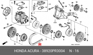 Поликлиновой ремень 38920-PR3-004 HONDA