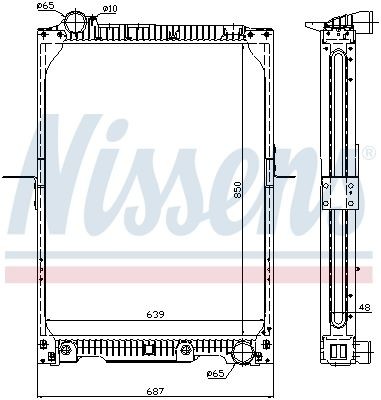 Радиатор, охлаждение двигател 62657A NISSENS