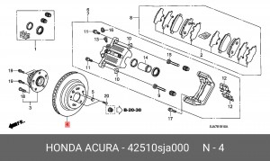Диск тормозной 42510SJA000 HONDA