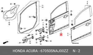 Дверь передняя 67050SNAJ00ZZ HONDA