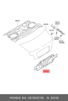 Панель задняя багажника 691003D100 HYUNDAI KIA