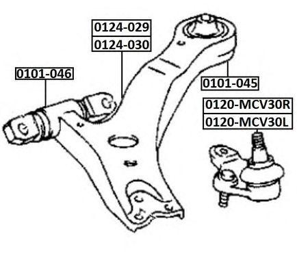 Рычаг подвески 0124-029 ASVA