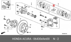 Колодки тормозные дисковые 06430SFEN00 HONDA