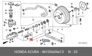 Главный тормозной цилиндр 46100S04A13 HONDA