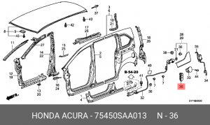 Клапан вентиляции салона 75450SAA013 HONDA