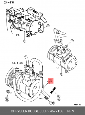 Компрессор, кондиционер 467 7156 CHRYSLER
