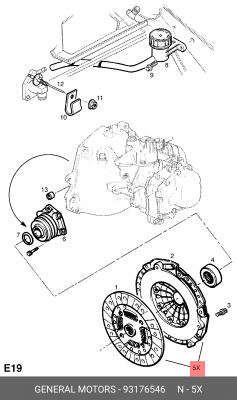 Комплект сцепления 93176546 GENERAL MOTORS