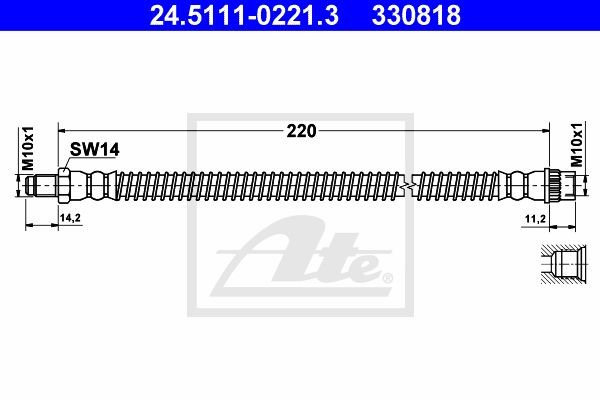Тормозной шланг 24.5111-0221.3 ATE