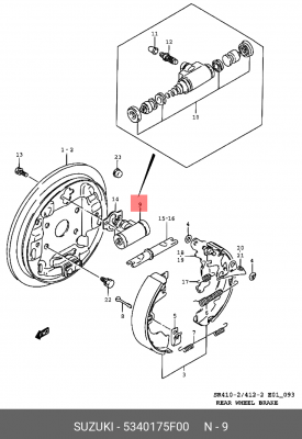 Колесный тормозной цилиндр 53401-75F00 SUZUKI