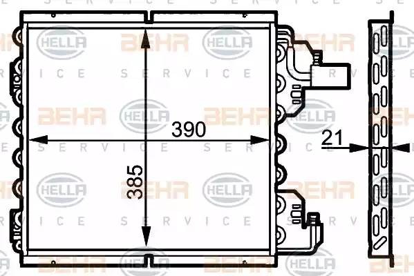 Конденсатор, кондиционер 8FC351038621 HELLA