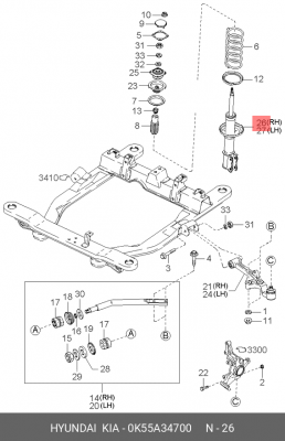 Деталь 0K55A34700 HYUNDAI KIA