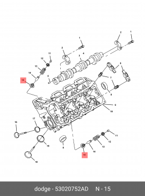 Уплотнительное кольцо, стержень кла 53020 752AD CHRYSLER