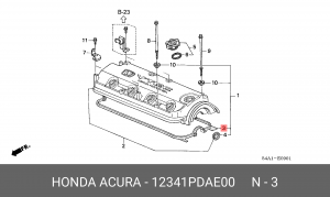 Прокладка, крышка головки цилиндра 12341-PDA-E00 HONDA