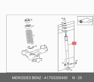Амортизатор подвески A1703200430 MERCEDES BENZ