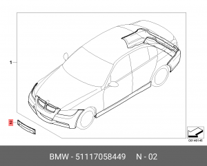 Рамка номерного знака 51 11 7 058 449 BMW