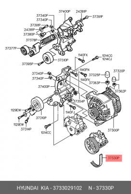 Поликлиновой ремень 3733029102 HYUNDAI KIA