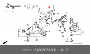 Втулка стабилизатора 51306-S5A-801 HONDA