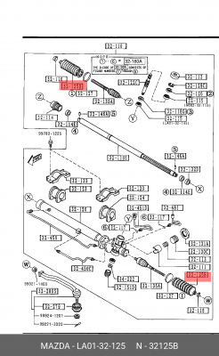 Пыльник рулевой рейки LA01-32-125 MAZDA