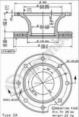 Тормозной диск 09780410 BREMBO
