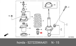 Отбойник амортизатора подвески 52722SWAA01 HONDA