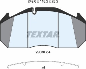 Комплект тормозных колодок, диско 2903009 TEXTAR