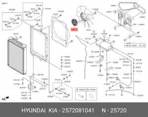 Сцепление, вентилятор радиатора 2572081041 HYUNDAI KIA