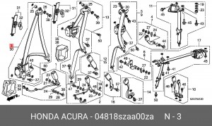 Ремень безопасности 04818SZAA00ZA HONDA