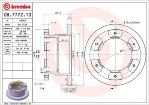 Тормозной диск 08.7772.10 BREMBO