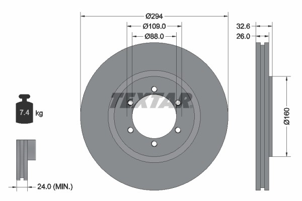Тормозной диск 92162600 TEXTAR