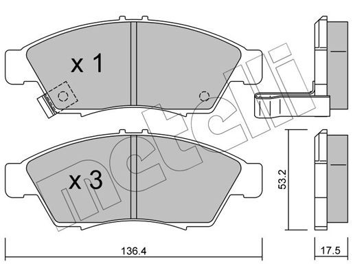 Комплект тормозных колодок, диско 22-0437-0 METELLI