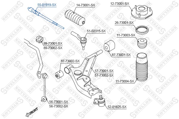 Тяга рулевая 55-01919-SX STELLOX