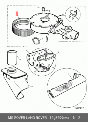 Воздушный фильтр 12G3699EVA MG ROVER LAND ROVER