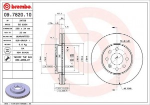 Тормозной диск 09.7820.10 BREMBO