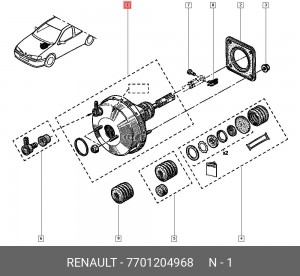 Усилитель тормозной системы 7701204968 RENAULT