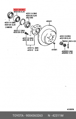 Комплект подшипника ступицы колеса 90043-63263 DAIHATSU
