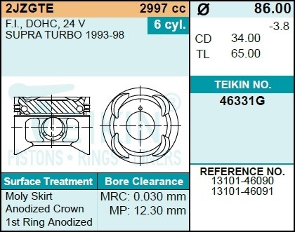 Поршень ДВС 46331G050 TEIKIN