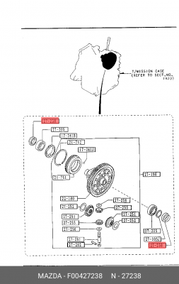 Уплотняющее кольцо, дифференциал F004-27-238 MAZDA