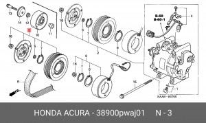 Муфта компрессора кондиционера 38900PWAJ01 HONDA
