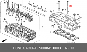 Комплект болтов головки цилидра 90006PT0003 HONDA