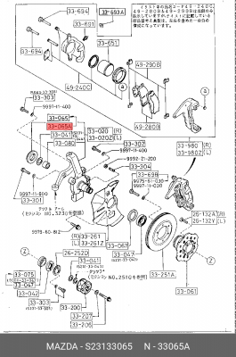 Сальник ступицы колеса S23133065 MAZDA