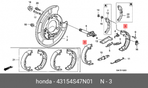 Комплект тормозных колодок 43154-S47-N01 HONDA