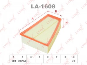 Фильтр воздушный LA-1608 LYNXAUTO