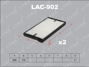 Фильтр салона LAC-902 LYNXAUTO